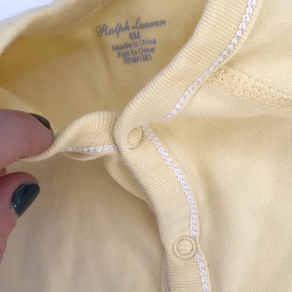 Ralph Lauren Footed Pajamas in Yellow - Picture 6 of 7